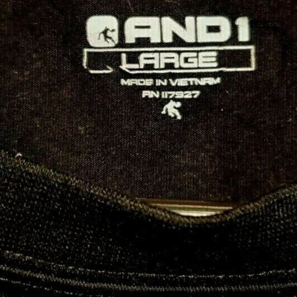 AND1 T Shirt Mens L Black Logo Red Pullover Tee Casual Size Large - Picture 5 of 6